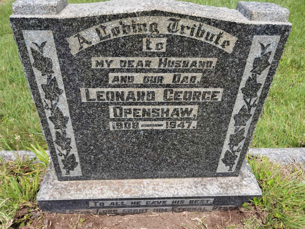 OPENSHAW Leonard George 1908-1947