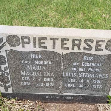 PIETERSE Louis Stephanes 1901-1967 &amp; Maria Magdalena 1900-1978