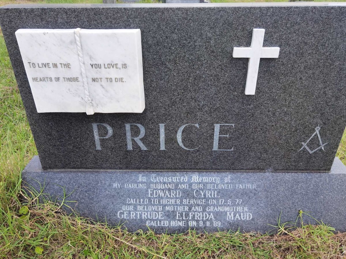 PRICE Edward Cyril -1977 &amp; Gertrude Elfrida Maud -1989