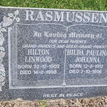 RASMUSSEN Hilton Linwood 1902-1998 &amp; Hilda Paulina Johanna 1912-1996