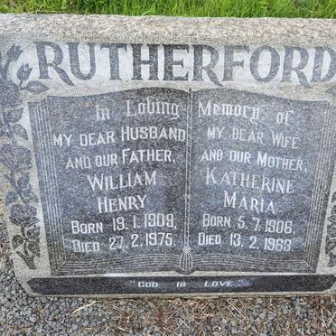 RUTHERFORD William Henry 1909-1975 &amp; Katherine Maria 1906-1963