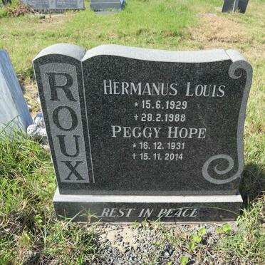 ROUX Hermanus Louis 1929-1988 &amp; Peggy Hope 1931-2014
