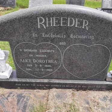 RHEEDER Alice Dorothea 1939-1969