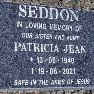 SEDDON Patricia Jean 1940-2021