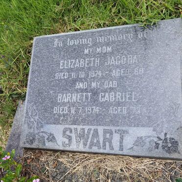 SWART Barnett Gabriel -1974 &amp; Elizabeth Jacoba -1974