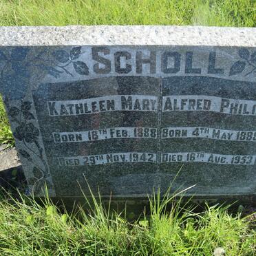 SCHOLL Alfred Philip 1888-1953 &amp; Kathleen Mary 1888-1942