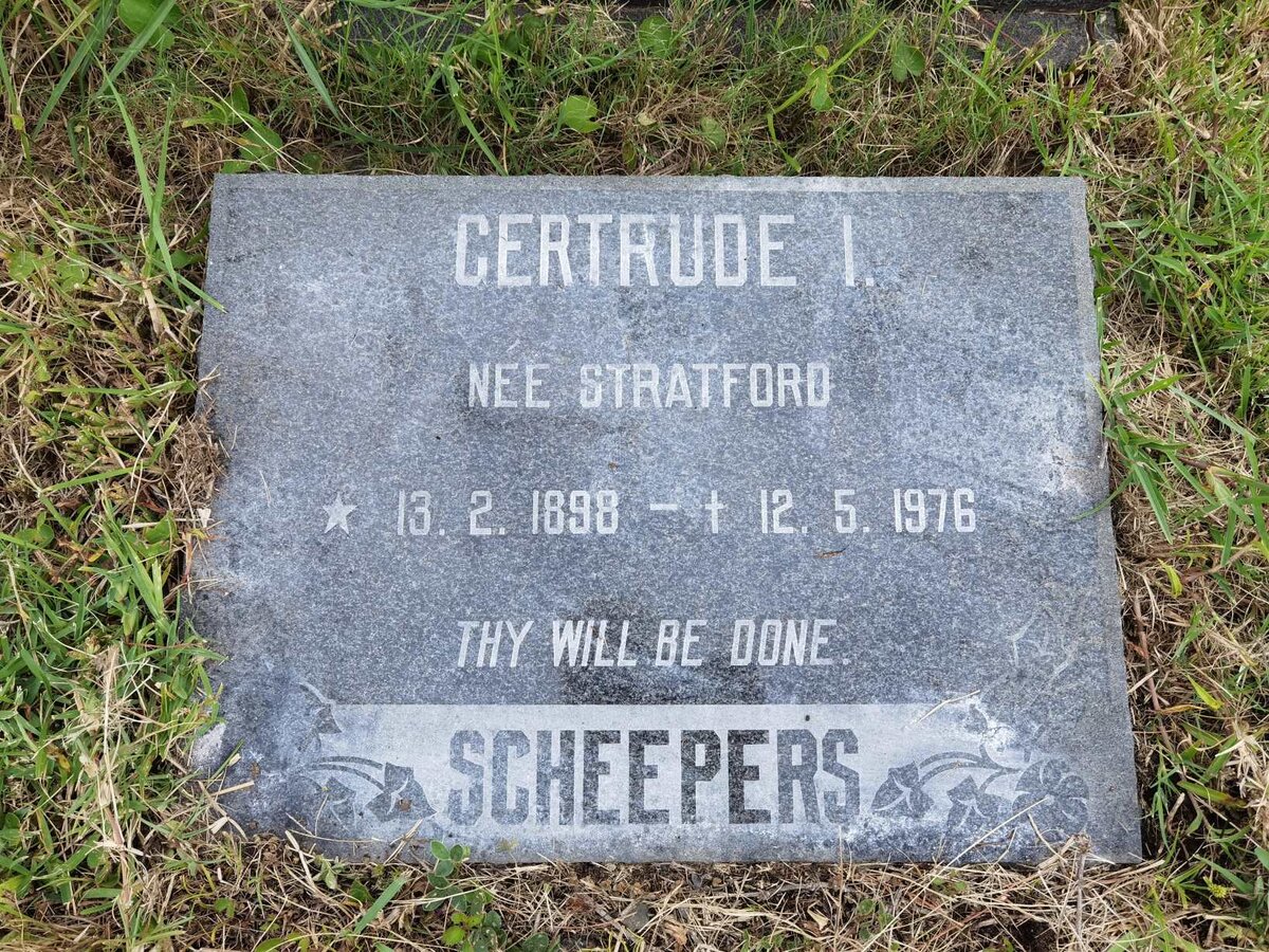 SCHEEPERS Gertrude I. nee STRATFORD  1898-1976