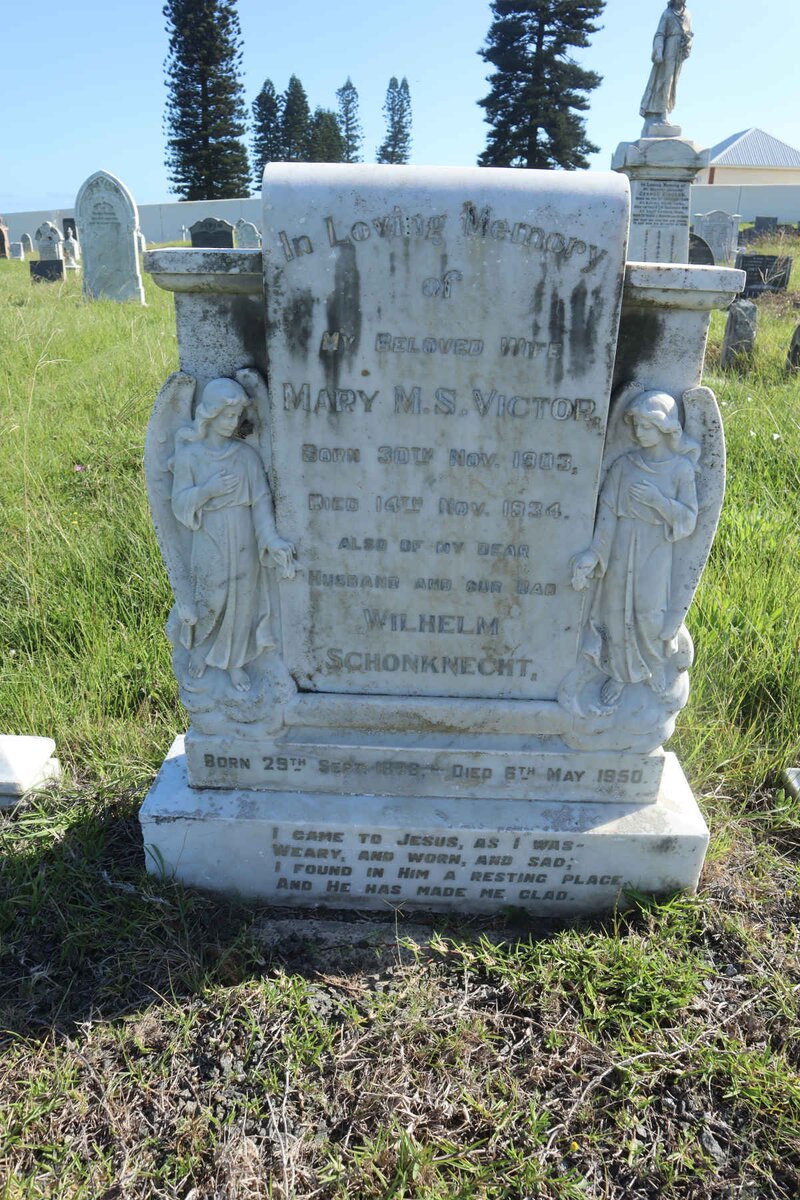 SCHONKNECHT Wilhelm 1876-1950 :: VICTOR Mary M.S. 1903-1934