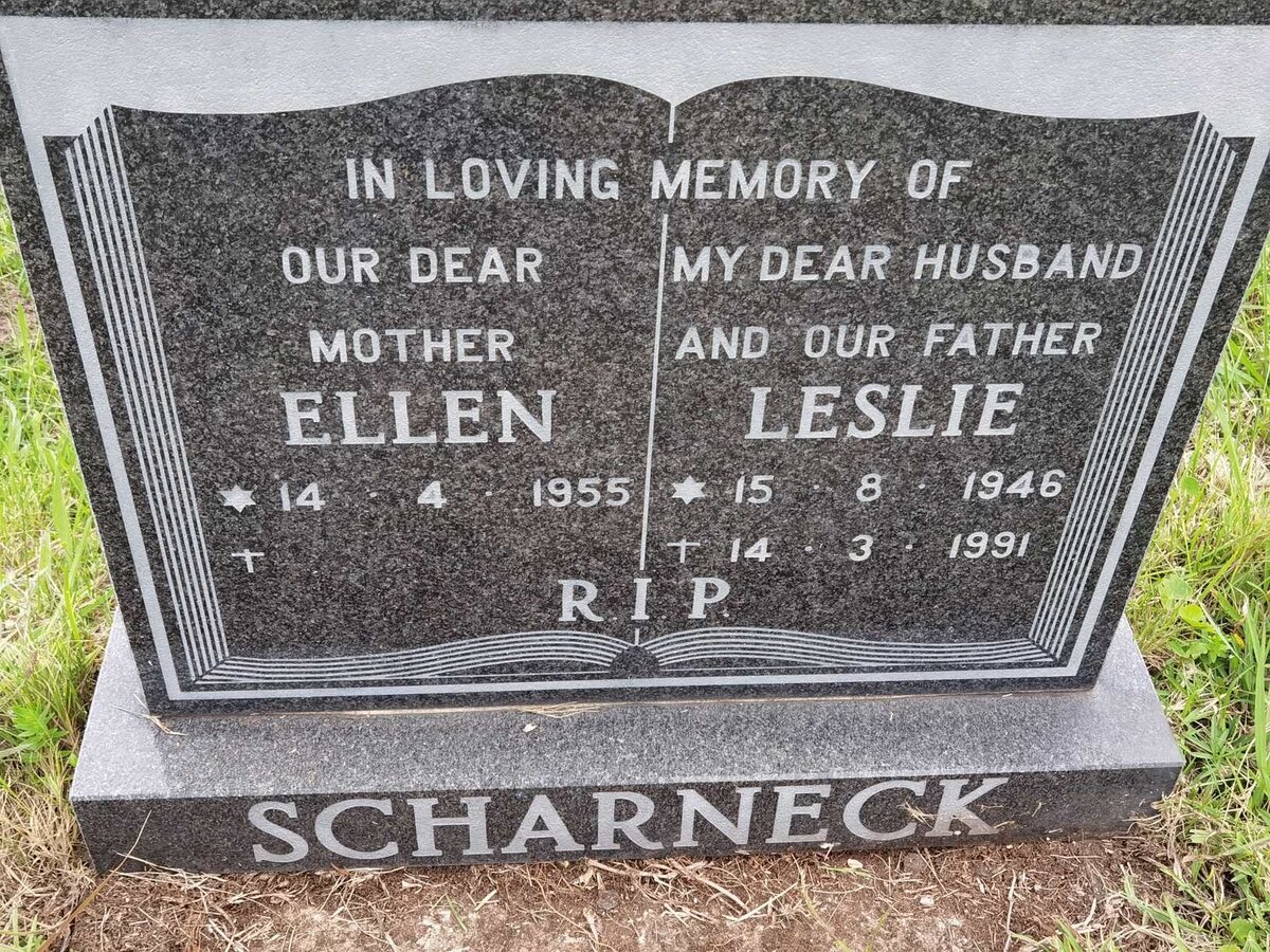 SCHARNECK Leslie 1946-1991 &amp; Ellen 1955-