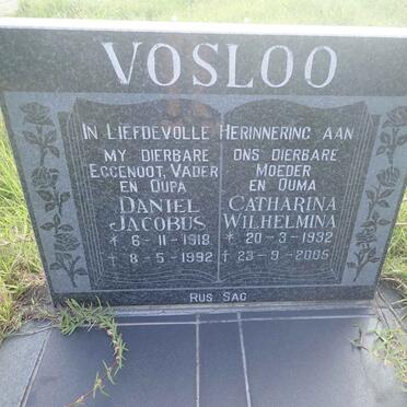 VOSLOO Daniel Jacobus 1918-1992 &amp; Catharina Wilhelmina 1932-2005
