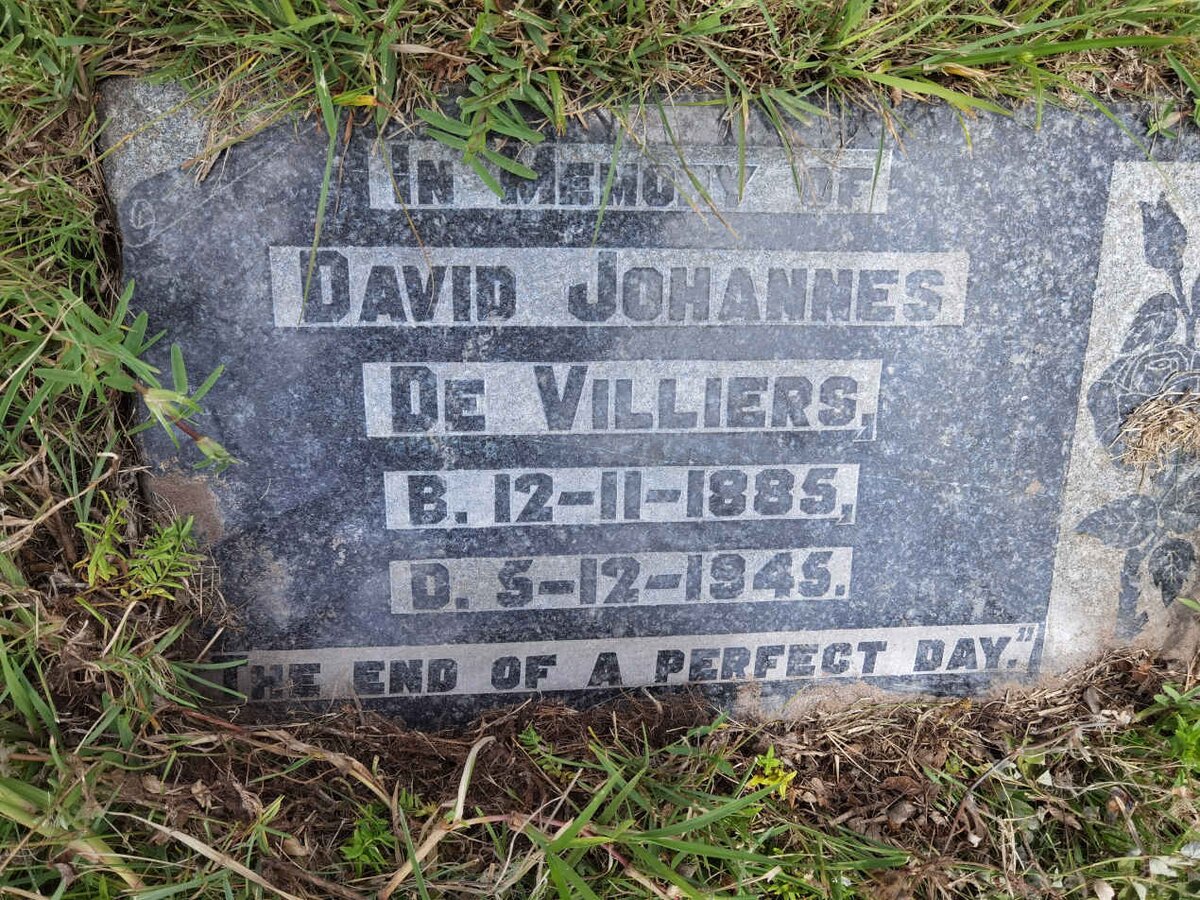 VILLIERS David Johannes, de 1885-1945