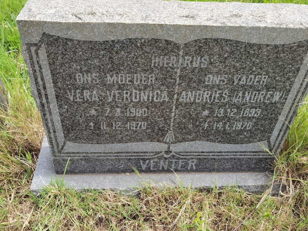 VENTER Andries 1893-1970 &amp; Vera Veronica 1900-1970