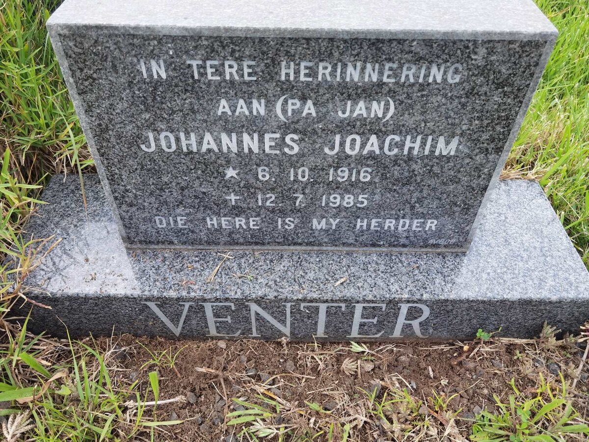 VENTER Johannes Joachim 1916-1985