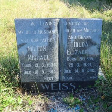 WEISS Milton Michael 1934-1984 &amp; Hilda Elizabeth  NELSON 1934-1989