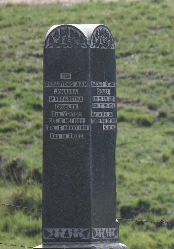 GROBLER Jacobus Petrus 1875-1935 &amp; Johanna Margaretha VENTER 1885-1961