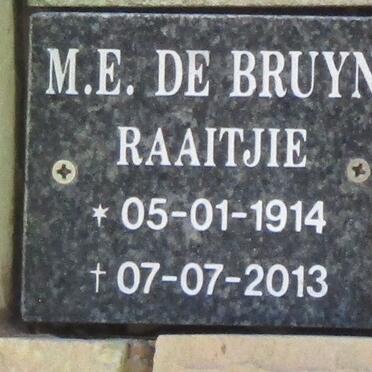 BRUYN M.E., de 1914-2013
