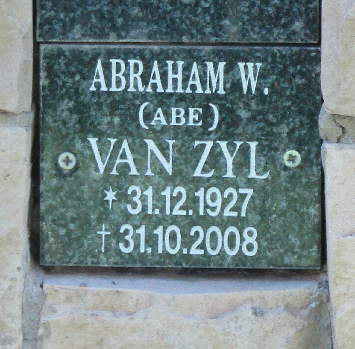 ZYL Abraham W., van 1927-2008