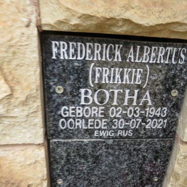 BOTHA Frederick Albertus 1943-2021