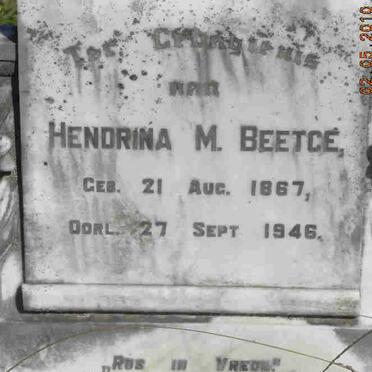 BEETGE Hendrina M. 1867-1946