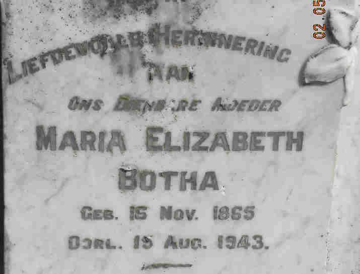 BOTHA Maria Elizabeth 1865-1943