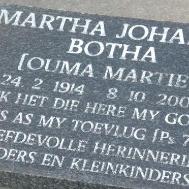 BOTHA Martha Johanna 1914-2004