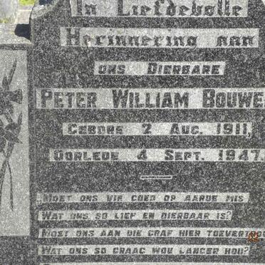 BOUWER Peter William 1911-1947