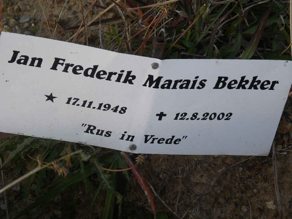 BEKKER Jan Frederik Marais 1948-2002