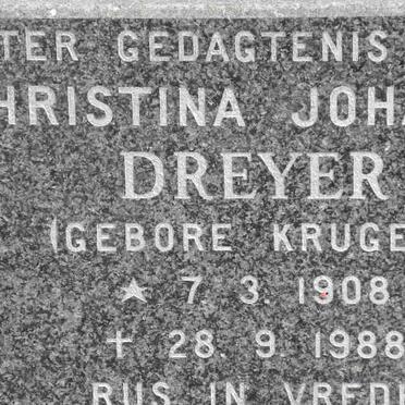 DREYER Christina Johanna nee KRUGER 1908-1988