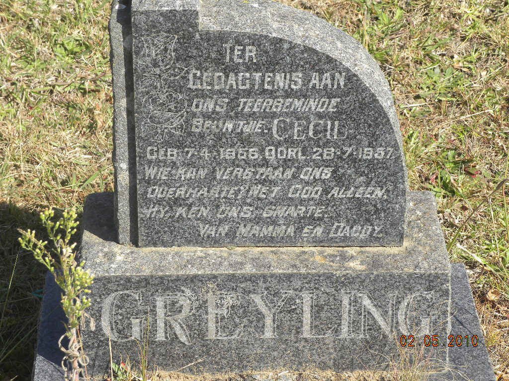 GREYLING Cecil 1956-1957