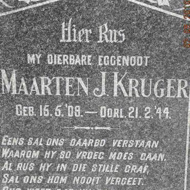 KRUGER Maarten J. 1909-1944