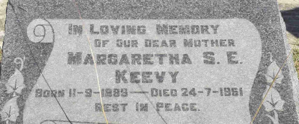 KEEVY Margaretha S.E. 1889-1961