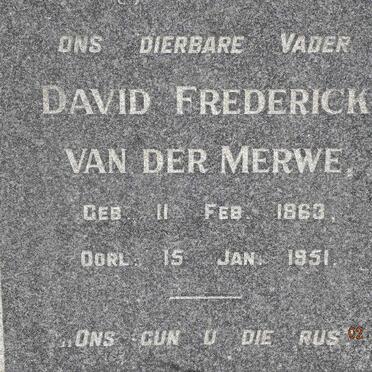 MERWE David Frederick, van der 1863-1951