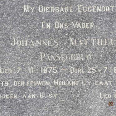 PANSEGROUW Johannes Marthinus 1875-1948