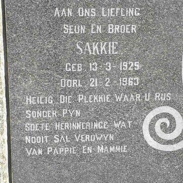 PRETORIUS Sakkie 1925-1963