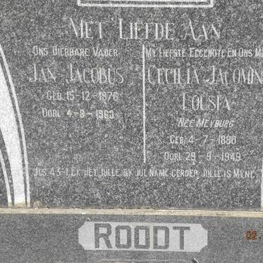 ROODT Jan Jacobus 1876-1963 &amp; Cecilia Jacomina Louisa MEYBURG 1880-1949