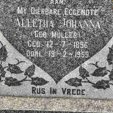 RÖMER Alletha Johanna nee MULLER 1896-1959