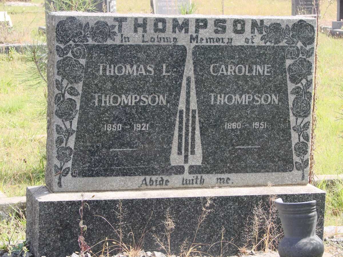 THOMPSON Thomas L. 1850-1921 &amp; Caroline 1860-1951