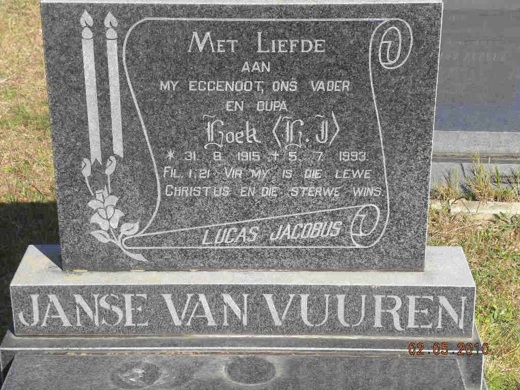 VUUREN Lucas Jacobus, Janse van 1915-1993