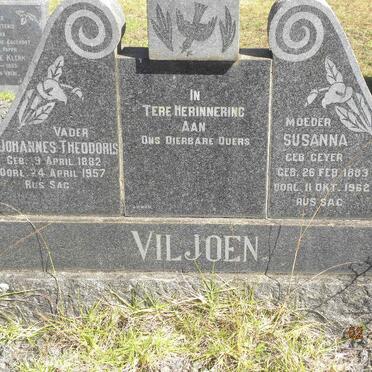 VILJOEN Johannes Theodoris 1882-1957 &amp; Susanna GEYER 1883-1962