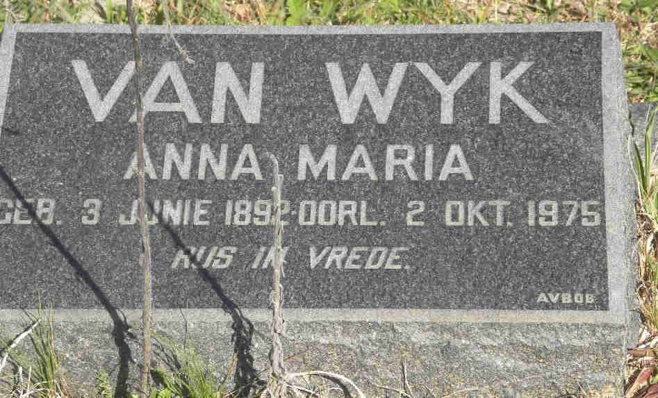 WYK Anna Maria, van 1892-1975