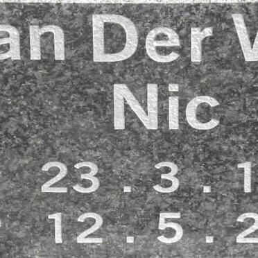 WALT Nic, van der 1926-2003