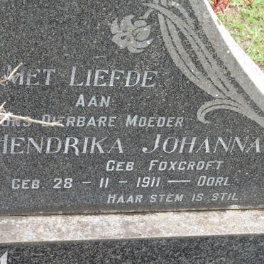 BLOM Hendrika Johanna nee FOXCROFT 1911-