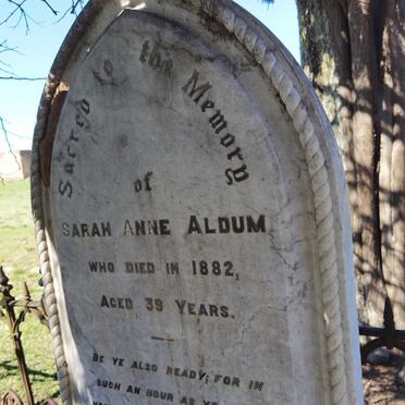 ALDUM Sarah Anne -1882