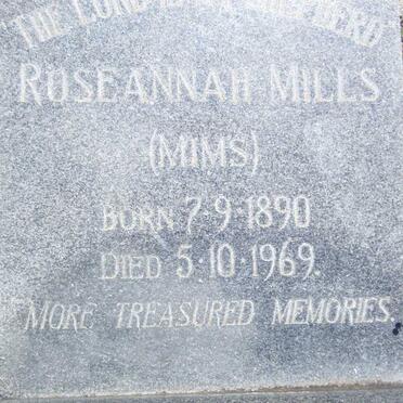 MILLS Roseannah 1890-1969