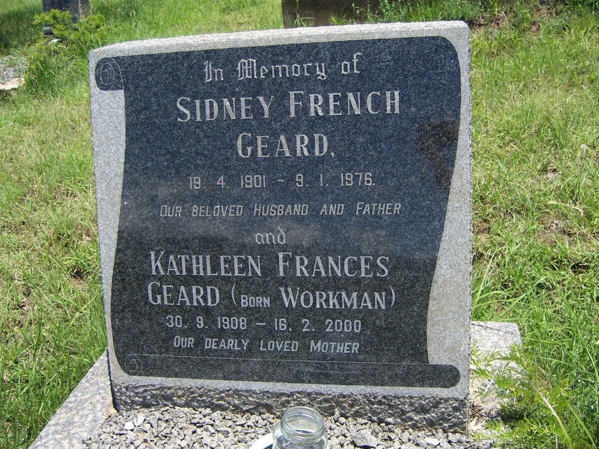 GEARD Sidney French 1901-1976 &amp; Kathleen Frances WORKMAN 1908-2000