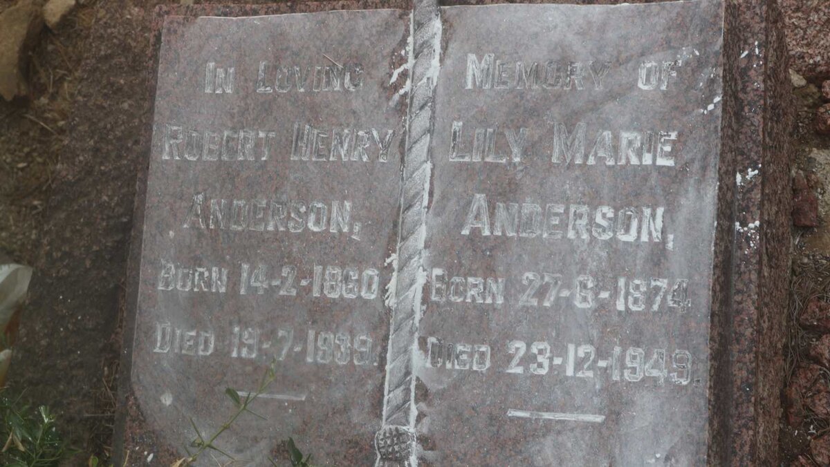 ANDERSON Robert Henry 1860-1939 &amp; Lily Marie 1874-1949