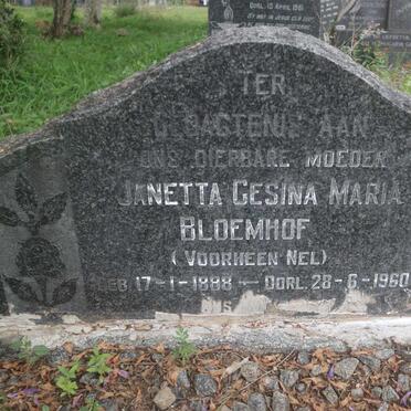 BLOEMHOF Janetta Gesina Maria formerly NEL 1888-1960