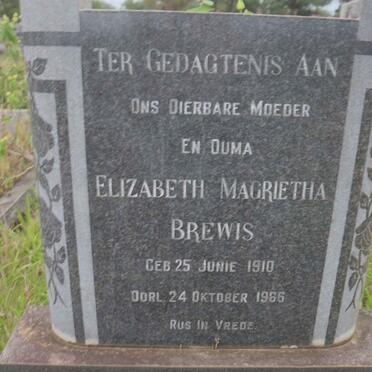 BREWIS Elizabeth Magrietha 1910-1965