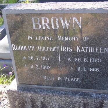 BROWN Rudolph 1917-1982 &amp; Iris Kathleen 1923-1966