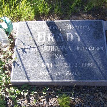 BRADY Sarah Johanna nee HOLTZHAUSEN 1904-1996
